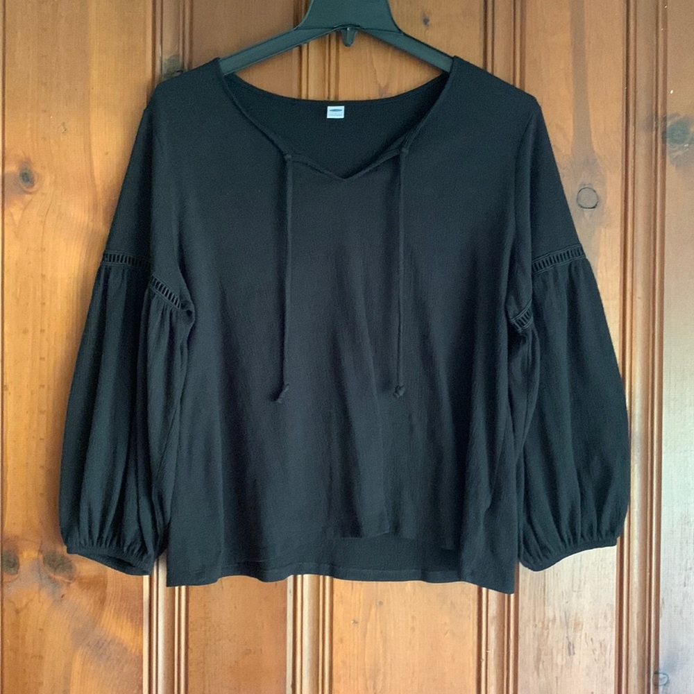 Old Navy Long Sleeves Tie Neck Blouse